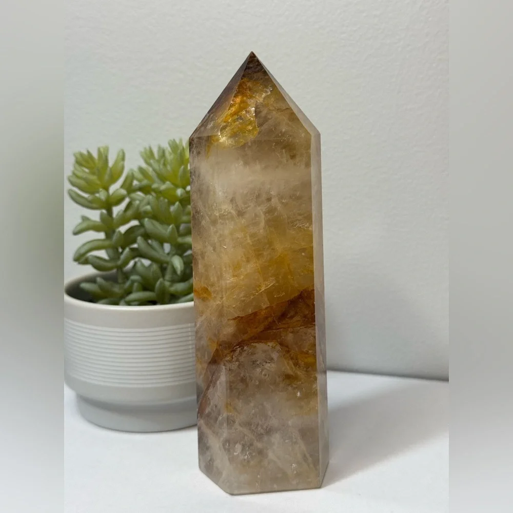 Golden Healer Quartz Crystal Tower